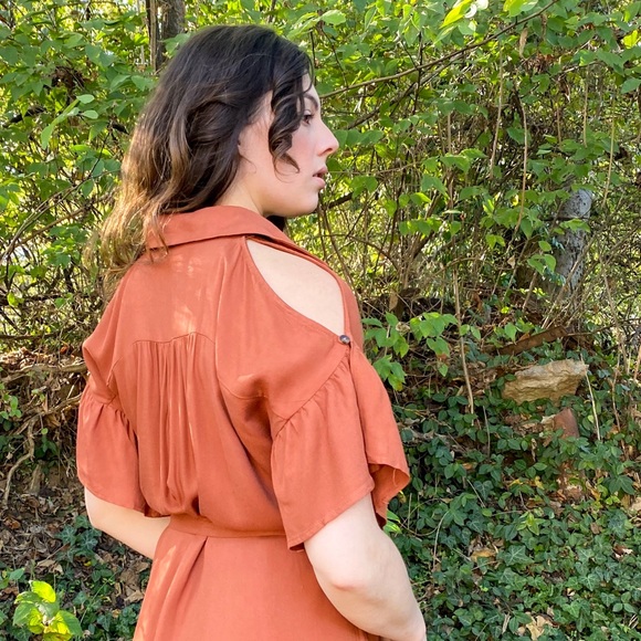 Burnt Orange hi-low dress - Picture 2 of 5
